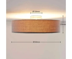 Lubinis šviestuvas Sebatin su E27 LED, 50 cm, pilkas