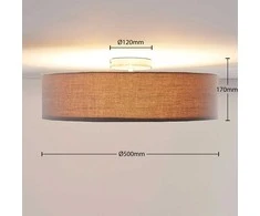 Lubinis šviestuvas Sebatin su E27 LED, 50 cm, pilkas