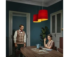 LZF New Wave pakabinamas šviestuvas, raudona/geltona