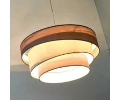 Lampenwelt Melia pakabinamas šviestuvas rudos ir pilkos spalvos