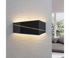 Nikolae LED sieninis šviestuvas, 40 cm, juodas