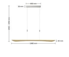 Rothfels Hiba LED pakabinamas šviestuvas, natūralaus ąžuolo, 148 cm