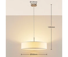 Sebatin pakabinamas šviestuvas su E27 LED, 50 cm, baltas