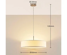 Sebatin pakabinamas šviestuvas su E27 LED, 50 cm, baltas