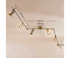 Šešių lempučių Perseas LED lubinis šviestuvas, GU10 LED