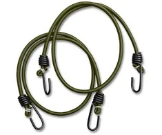 Mil-tec elastinės virvės su kabliais, 2 vnt., Žalios
