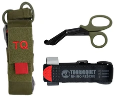 Mil-Tec RHINO RESCUE Tourniquet with Scissors and Žalias Sheath