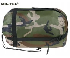 Mil-Tec Woodland Mummy Sleeping Bag 2-Layers Dvisluoksnis miegmaišis Woodland marginimo