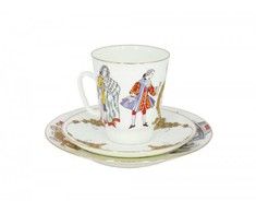 Imperial Lomonosovo imperatoriškojo kaulinio kiniško porceliano espreso puodelių rinkinys „May Ballet Cinderella“, 165 ml