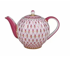 Lomonosovo imperatoriškasis porceliano arbatinukas „Tulip Raudona“, du puodeliai, 600 ml