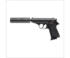 Airsoft pistoletas Walther PPK/S SD 6 mm, žalias gas