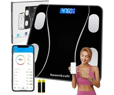 Virtuvinis kombainas Bauerkraft išmaniosios analitinės vonios svarstyklės su programėle, iki 180 kg