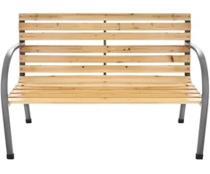Bauerkraft medinis ir metalinis sodo suoliukas su atlošu, 120 cm