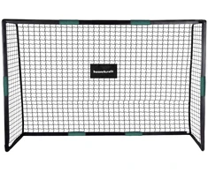 Bauerkraft Metaliniai futbolo vartai su treniruočių tinklu, 180 × 120 × 60 cm, juodi ir žali