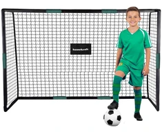 Bauerkraft Metaliniai futbolo vartai su treniruočių tinklu, 180 × 120 × 60 cm, juodi ir žali