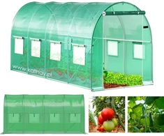 Bauerkraft sodo plėvelinis šiltnamis-tunelis 4 × 2 × 2 m, 8 m², su 8 langais