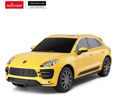 Geltonas nuotoliniu būdu valdomas Porsche Macan Turbo Rastar automobilis, 1:24