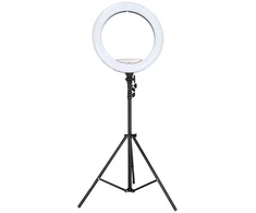 Ikonka RGB LED žiedinė lempa asmenukėms ir vaizdo įrašams su trikoju bei nuotolinio valdymo pulteliu, 45 cm