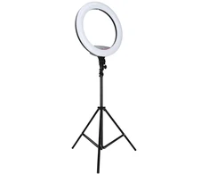 Ikonka RGB LED žiedinė lempa asmenukėms ir vaizdo įrašams su trikoju bei nuotolinio valdymo pulteliu, 45 cm
