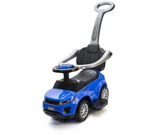Kathay Haster Vaikiškas stumiamas automobilis 2 viename su garso signalu ir stūmimo rankena, mėlynas