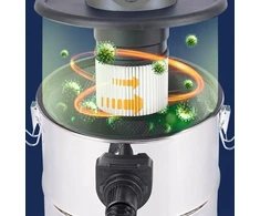 Dulkių siurblys Pramoninis židinio ir krosnies pelenų bei suodžių siurblys Bauerkraft, atsparus karščiui, 20 l, 1200 W