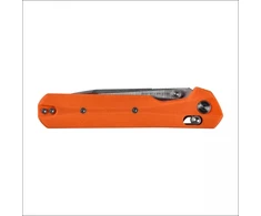 Sulankstomas peilis KNIVESPL The First Sandvik 14C28N, oranžinė G10, Stonewashed/Satin
