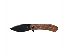 Sulankstomas peilis Trollsky Knives Mandu EVO MTE012 Liner Lock Juodas Stonewashed 14C28N Oranžinis Turtle G10
