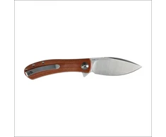 Sulankstomas peilis Trollsky Knives Mandu EVO MTE007 Liner Lock Satin 14C28N, ruda Micarta