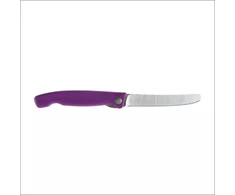 Sulankstomas Victorinox Swiss Classic 6.7835.FC1 peilis pica ir kepsniams, dantytas, violetinis