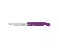 Sulankstomas Victorinox Swiss Classic 6.7835.FC1 peilis pica ir kepsniams, dantytas, violetinis
