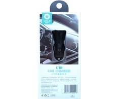 Automobilinis įkroviklis Leslie C18 su 2 USB jungtimis 2.4A (1A+2A) juodas