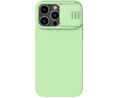 Dėklas Nillkin CamShield Silky Silicone Apple iPhone 15 šviesiai žalias