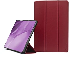 Dėklas Reach Smart Leather Samsung X610/X616 Tab S9 FE Plus tamsiai raudonas