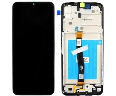 Ekranas Samsung A226 A22 5G su lietimui jautriu stikliuku ir rėmeliu originalus Juodas (service pack)