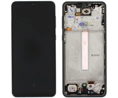 Ekranas Samsung A336 A33 5G su lietimui jautriu stikliuku ir rėmeliu originalus Awesome Juodas (assembled service pack)