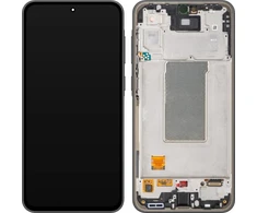 Ekranas Samsung A366 A36 5G su lietimui jautriu stikliuku ir rėmeliu originalus Juodas (service pack)