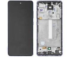 Ekranas Samsung A525 A52 4G/A526 A52 5G su lietimui jautriu stikliuku ir rėmeliu originalus Awesome Juodas (assembled service pack)