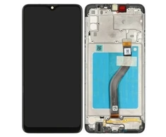 Ekranas Samsung A528 A52S 5G su lietimui jautriu stikliuku ir rėmeliu originalus Awesome Juodas (assembled service pack)