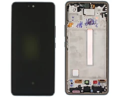 Ekranas Samsung A536 A53 5G su lietimui jautriu stikliuku ir rėmeliu originalus Awesome Juodas (assembled service pack)