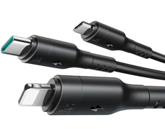 USB kabelis Joyroom S-A61 USB-C to USB-C/Lightning/MicroUSB 3.5A 1.2m juodas