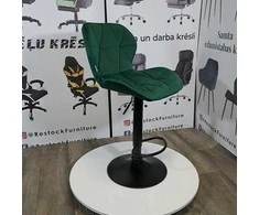 Re Stock Furniture Aksominė baro kėdė „Bona“, žalia