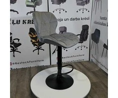 Re Stock Furniture Aksominė baro kėdė „Bona“, pilka
