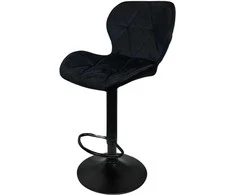 Re Stock Furniture Aksominė baro kėdė „Bona“, juoda