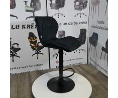Re Stock Furniture Aksominė baro kėdė „Bona“, juoda