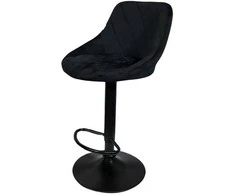 Re Stock Furniture Aksominė baro kėdė „Mode“, juoda