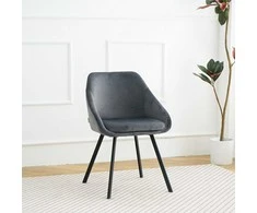 Re Stock Furniture Aksominė kėdė „Gana“, pilka