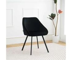 Re Stock Furniture Aksominė kėdė „Gana“, juoda