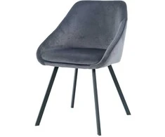 Re Stock Furniture Aksominė kėdė „Gana“, pilka