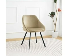 Re Stock Furniture Aksominė kėdė „Gana“, smėlio spalvos