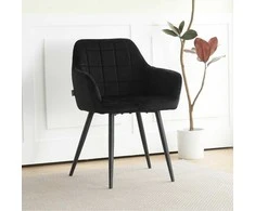 Re Stock Furniture Aksominė kėdė „Komo“, juoda